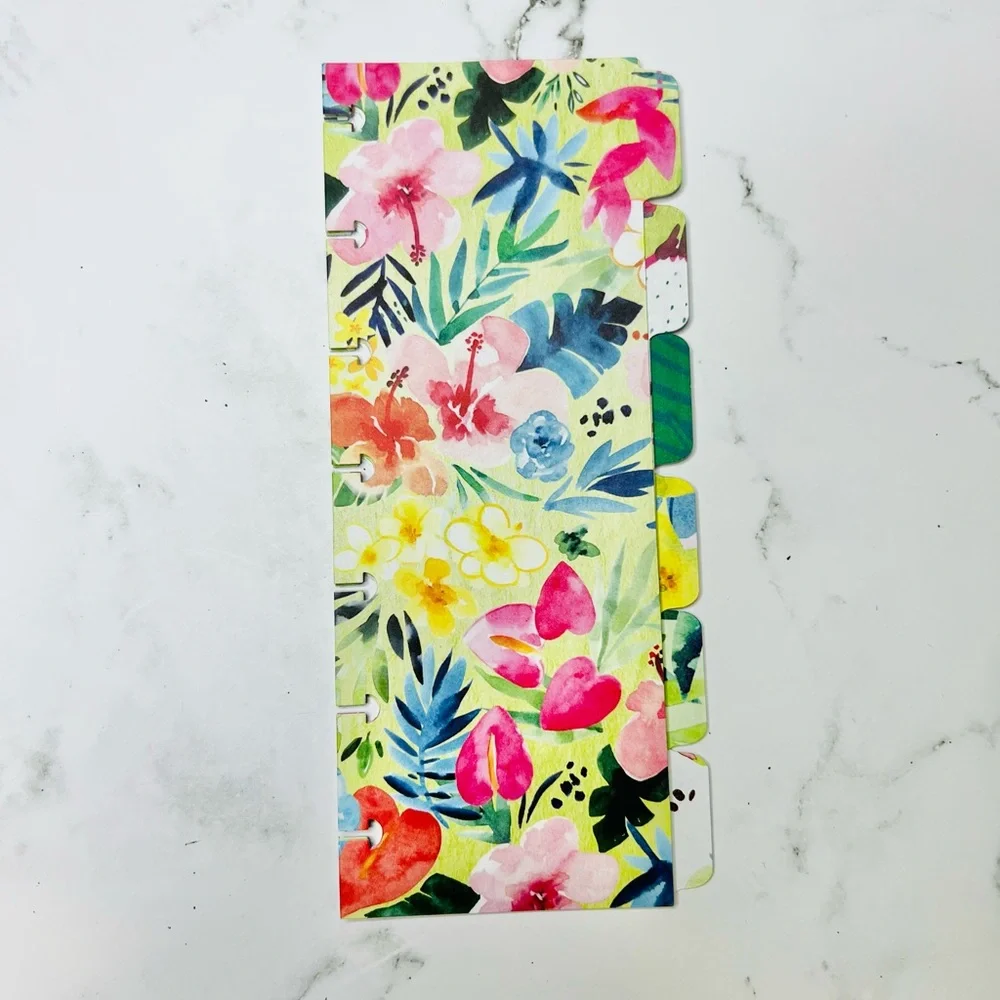 Skinny mini planner tropical weekly layout plants lover stickers